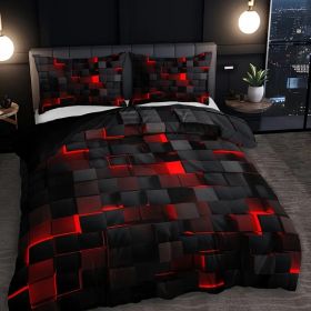 Abstract Grid Series Quilt Cover Digital Printing Bedding (Option: 1 Style-140 X210 Two Pieces)