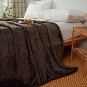 Solid Color Flannel Wheat Grain Blanket Children's Blankets (Option: Dark Coffee Color-180x200cm)