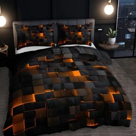 Abstract Grid Series Quilt Cover Digital Printing Bedding (Option: 4 Style-200x 200 Three Pieces)